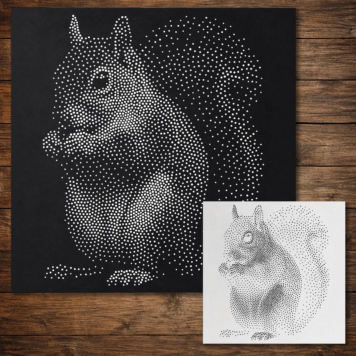 Squirrel reusable Mylar stencil