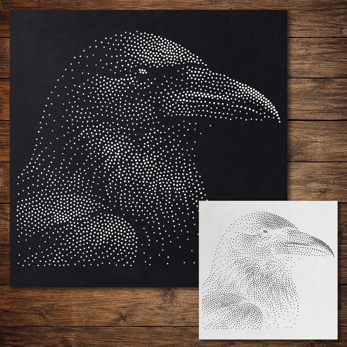 Crow Bird reusable Mylar stencil