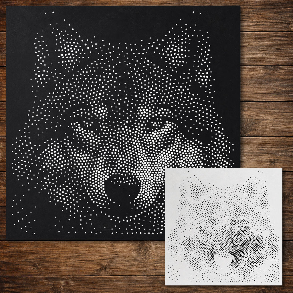 Wolf Head reusable Mylar stencil