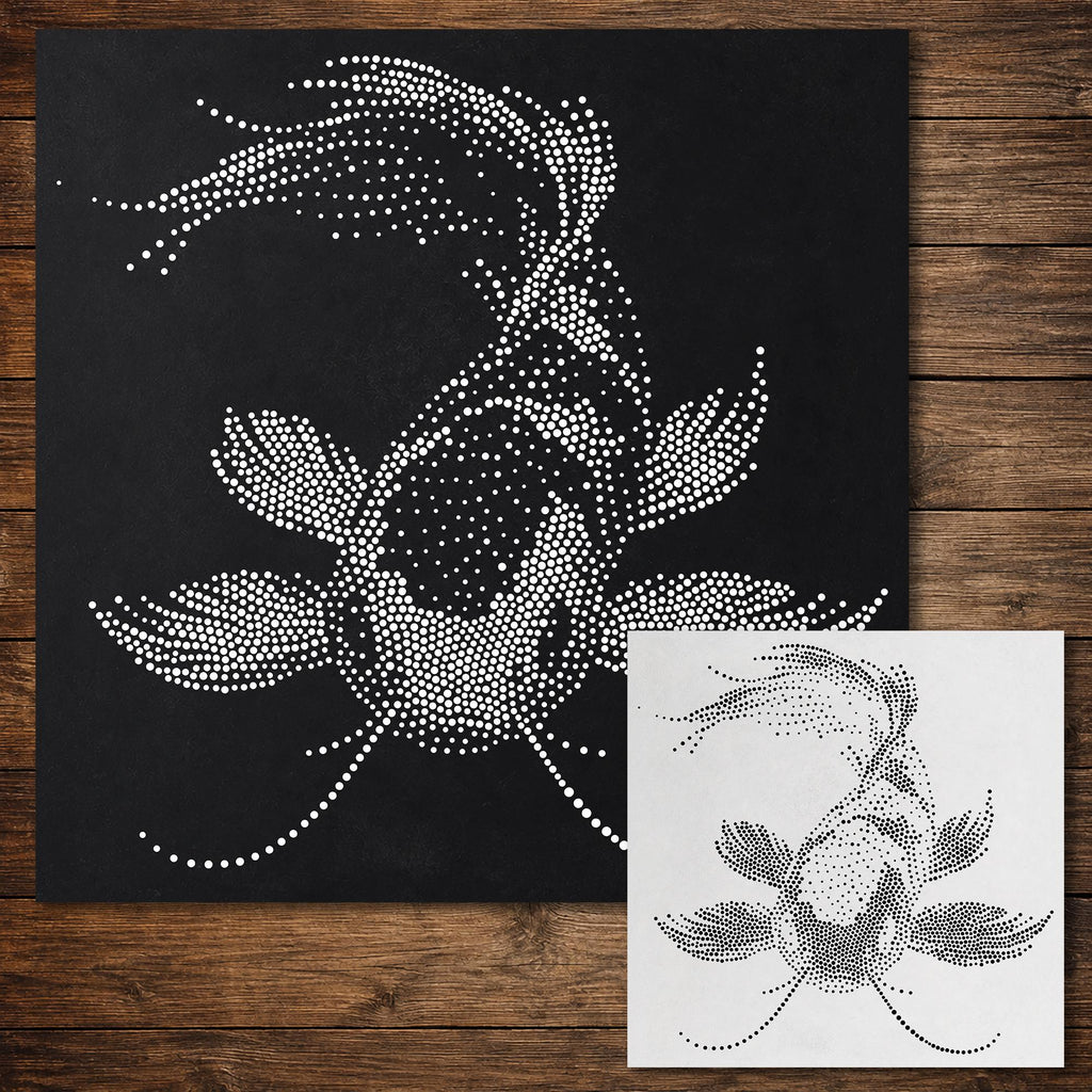 Realistic Koi Carp reusable Mylar stencil