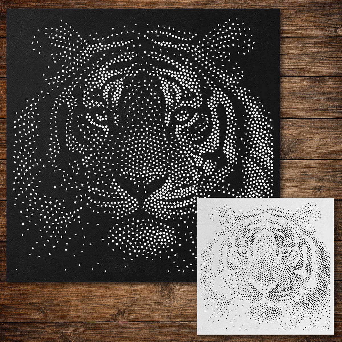 Realistic Tiger reusable Mylar stencil
