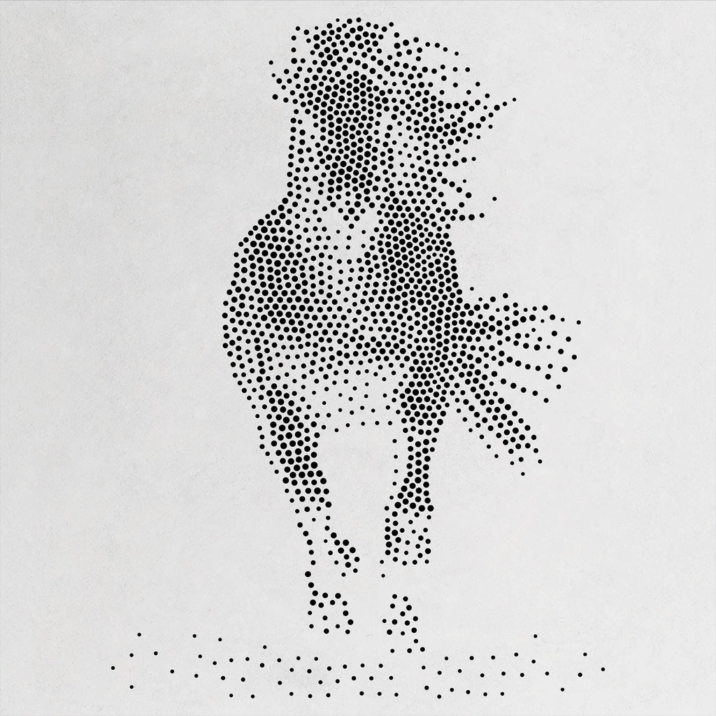 Galloping Horse Stipple Art Mylar reusable Mylar stencil