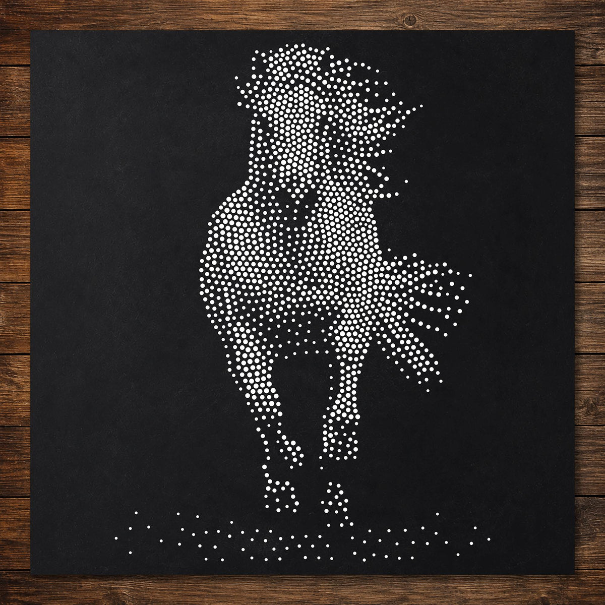 Galloping Horse Stipple Art Mylar reusable Mylar stencil