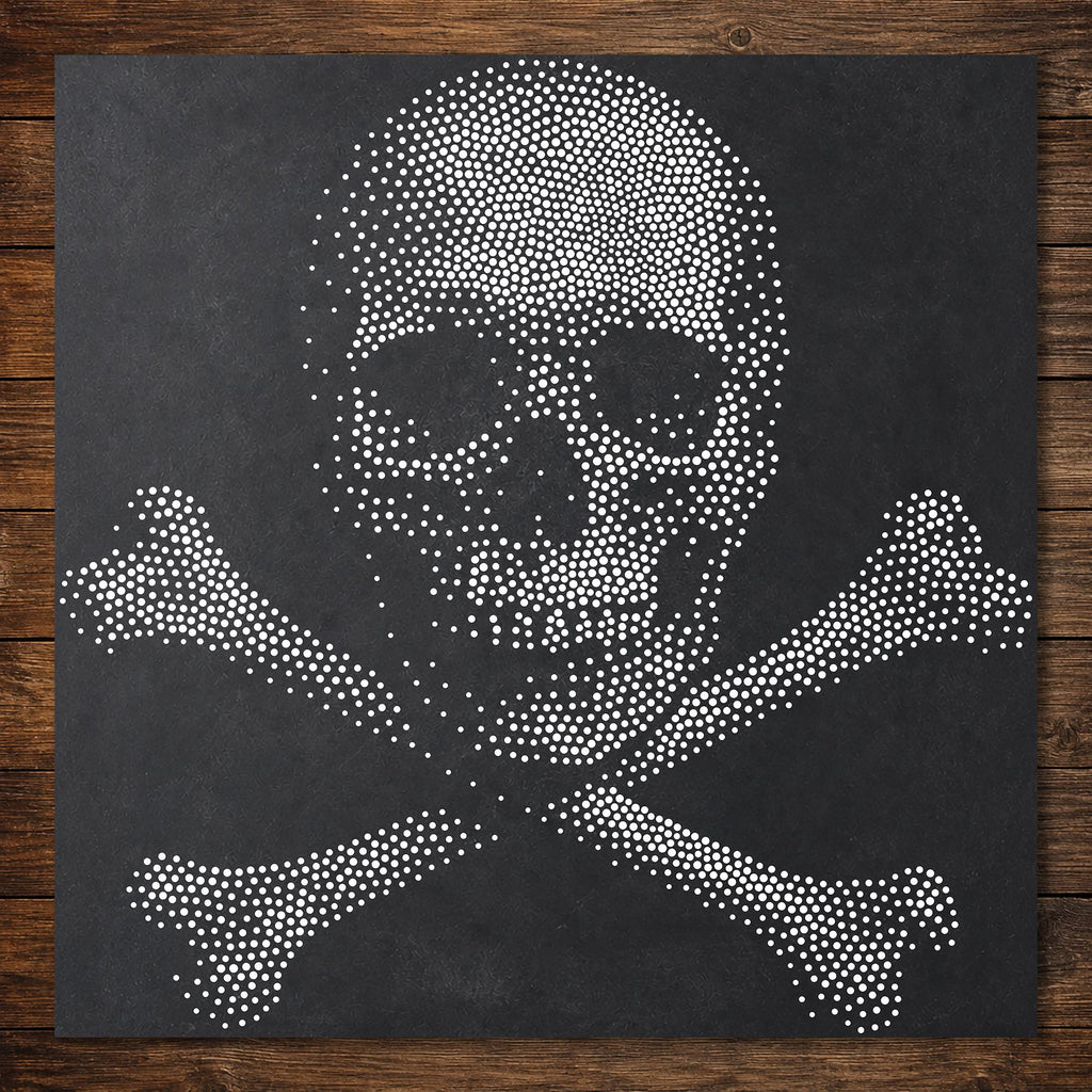 Skull & Crossbones reusable Mylar stencil