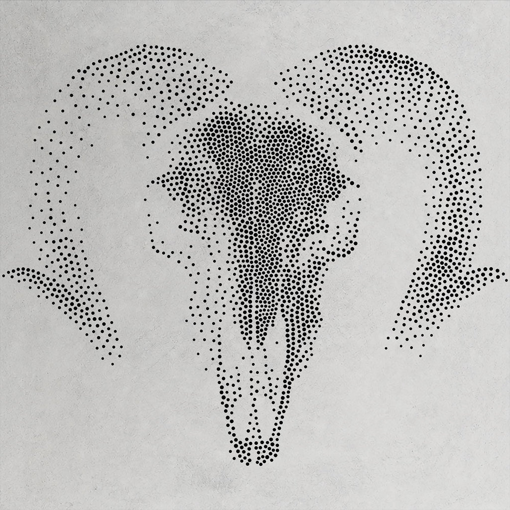Rams Skull Gothic reusable Mylar stencil