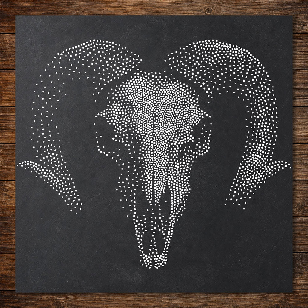 Rams Skull Gothic reusable Mylar stencil