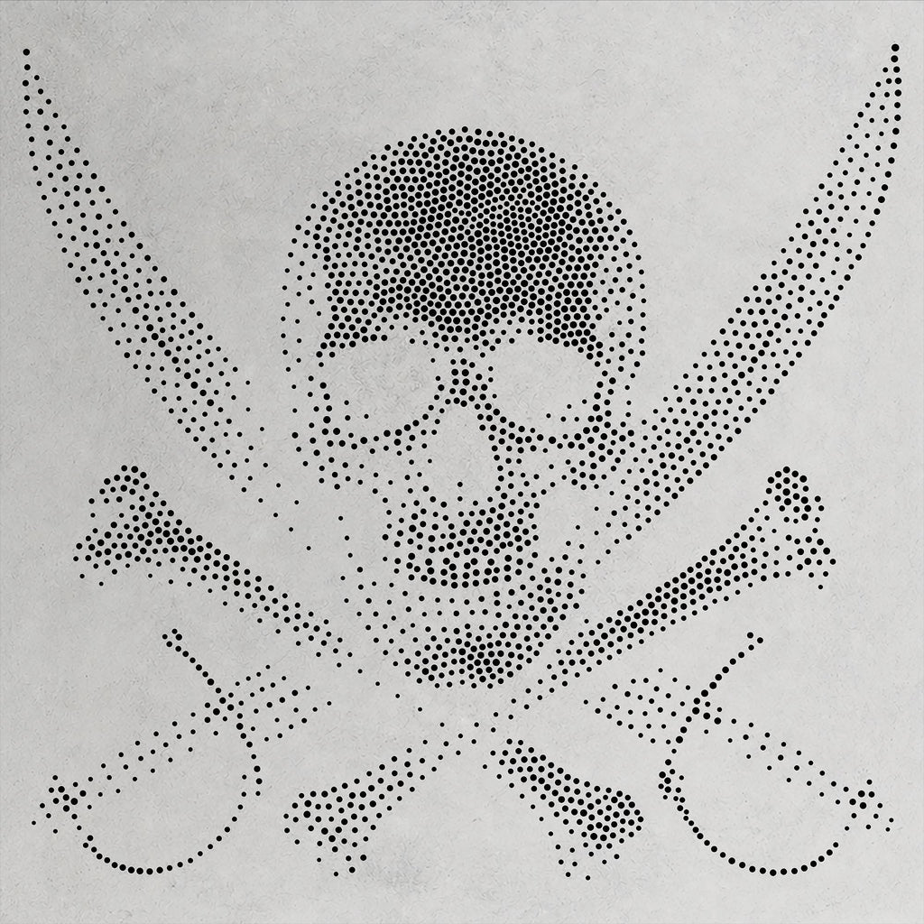 Skull & Crossbones with Swords reusable Mylar stencil