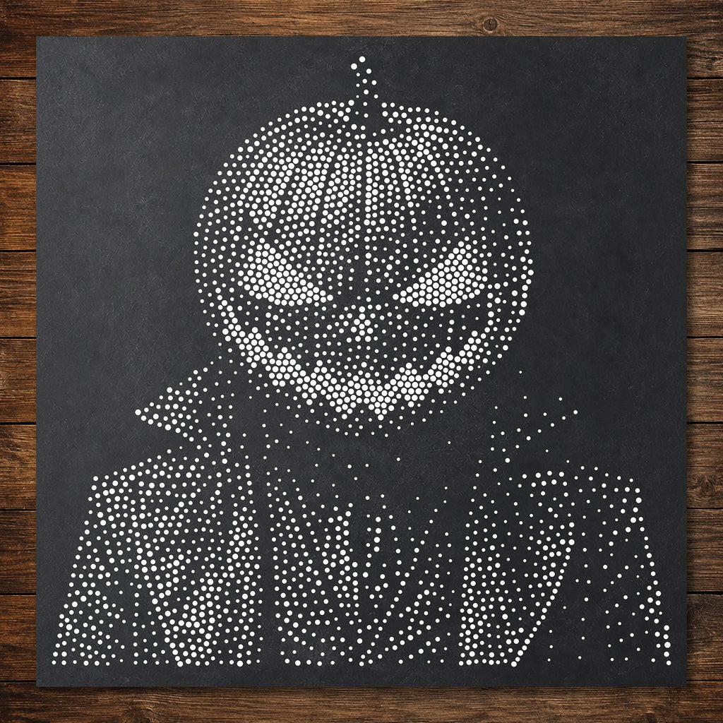 Pumpkin Head Man Halloween reusable Mylar stencil