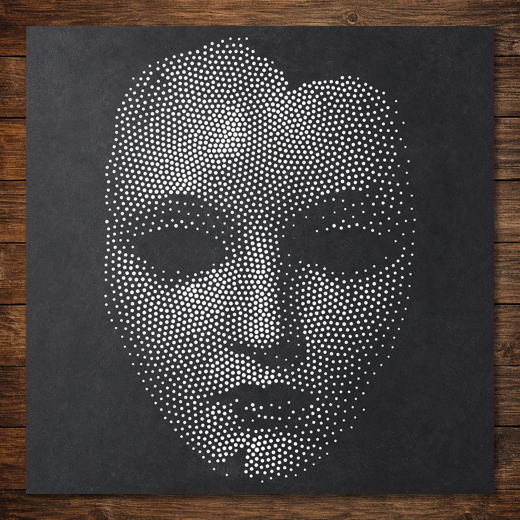 Creepy Porcelain Mask Halloween reusable Mylar stencil
