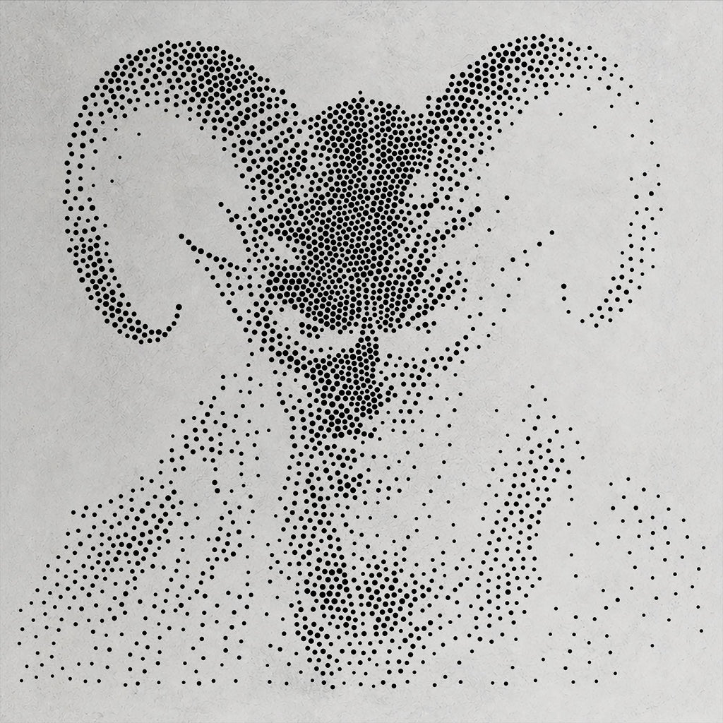 Demon Ram Head Halloween reusable Mylar stencil