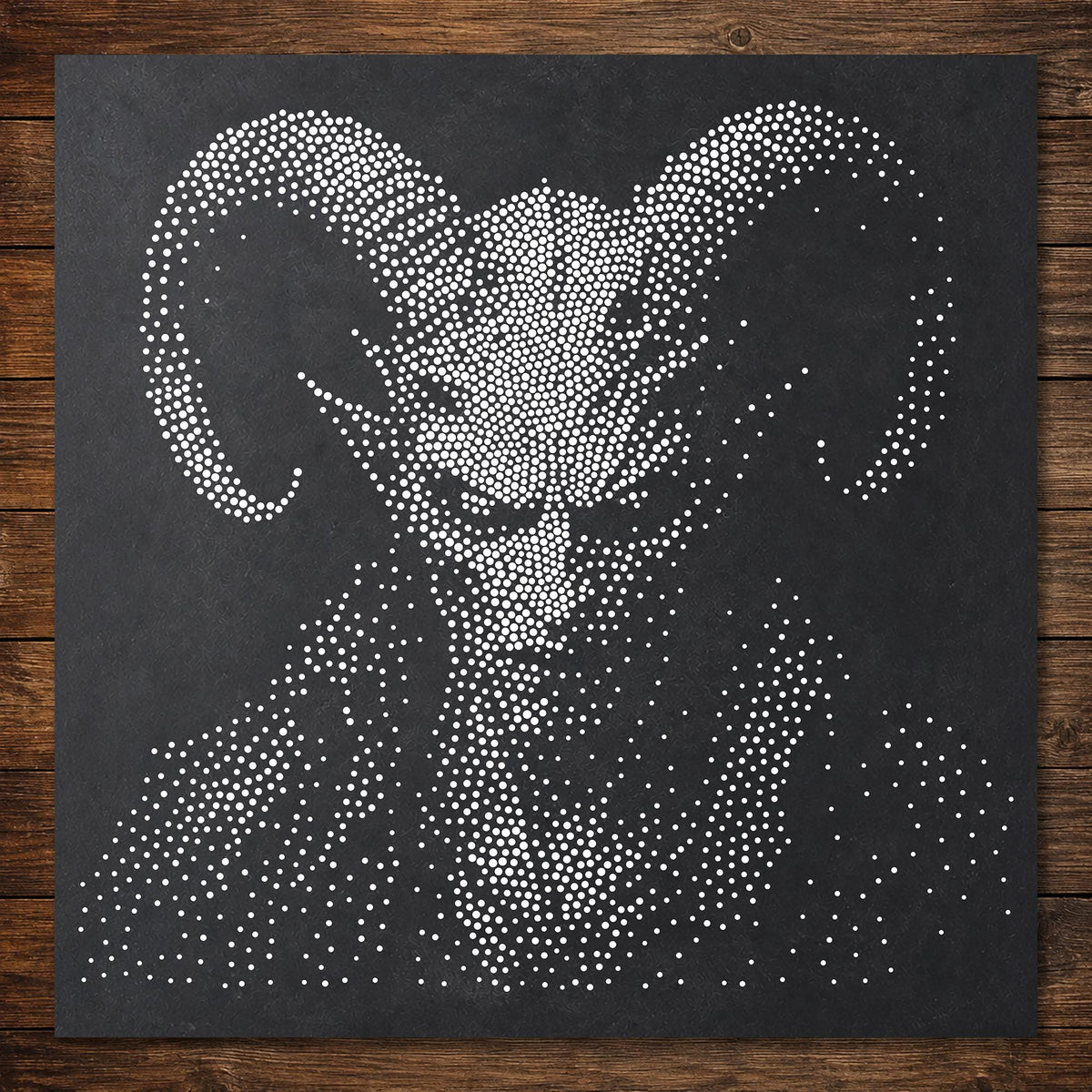 Demon Ram Head Halloween reusable Mylar stencil