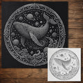 Cosmic Whale Medallion reusable Mylar stencil