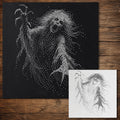 Screaming Banshee Ghost Stipple Art Halloween reusable Mylar stencil