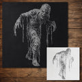 Ancient Mummy Stipple Art Halloween reusable Mylar stencil