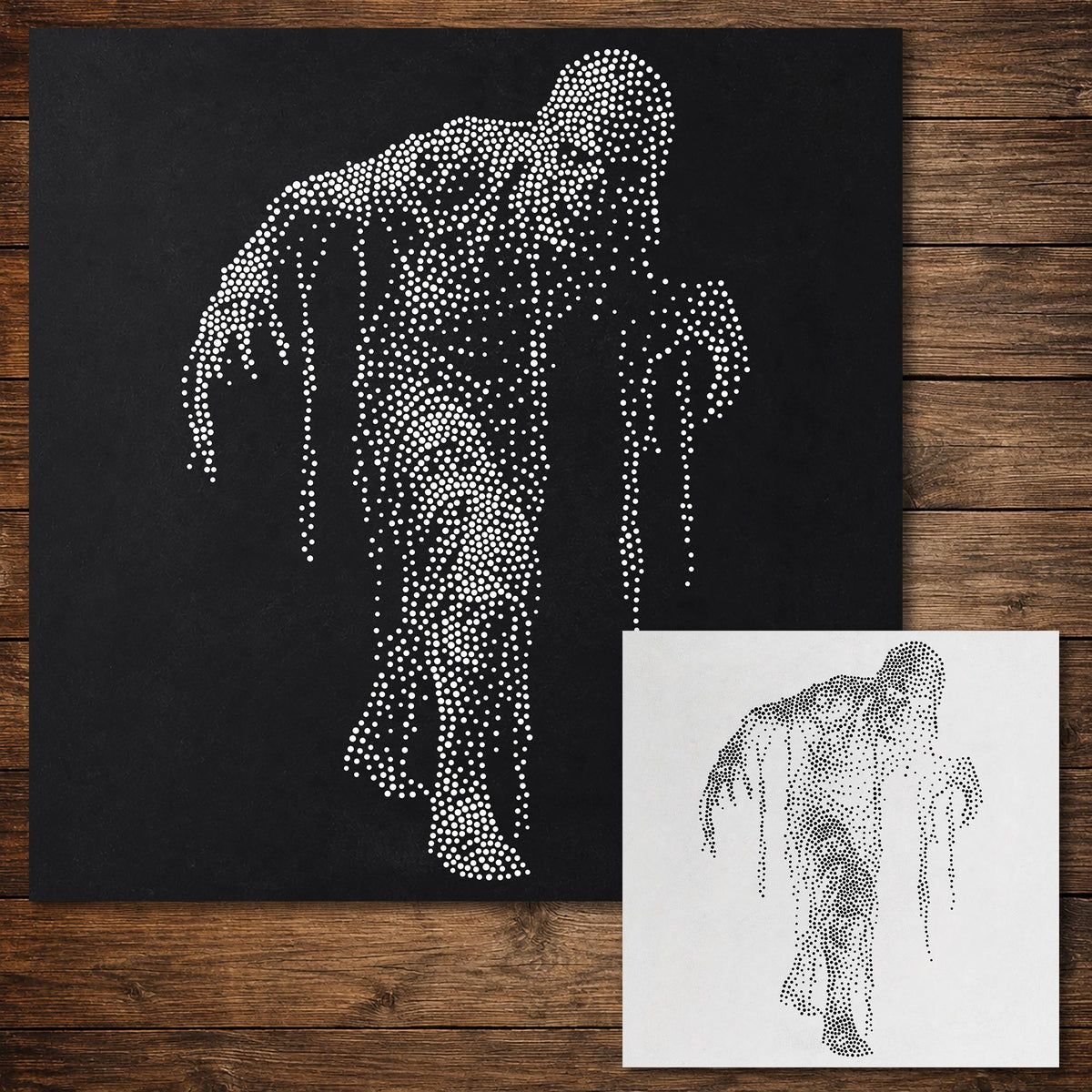 Ancient Mummy Stipple Art Halloween reusable Mylar stencil