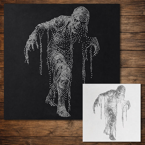 Ancient Mummy Stipple Art Halloween reusable Mylar stencil
