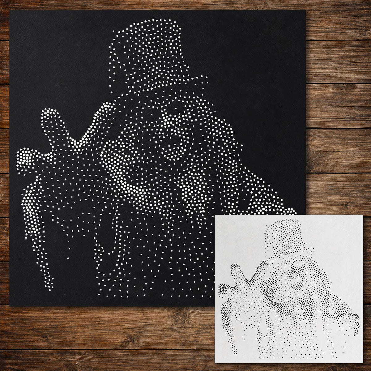 Victorian Ghoul Stipple Art Halloween reusable Mylar stencil