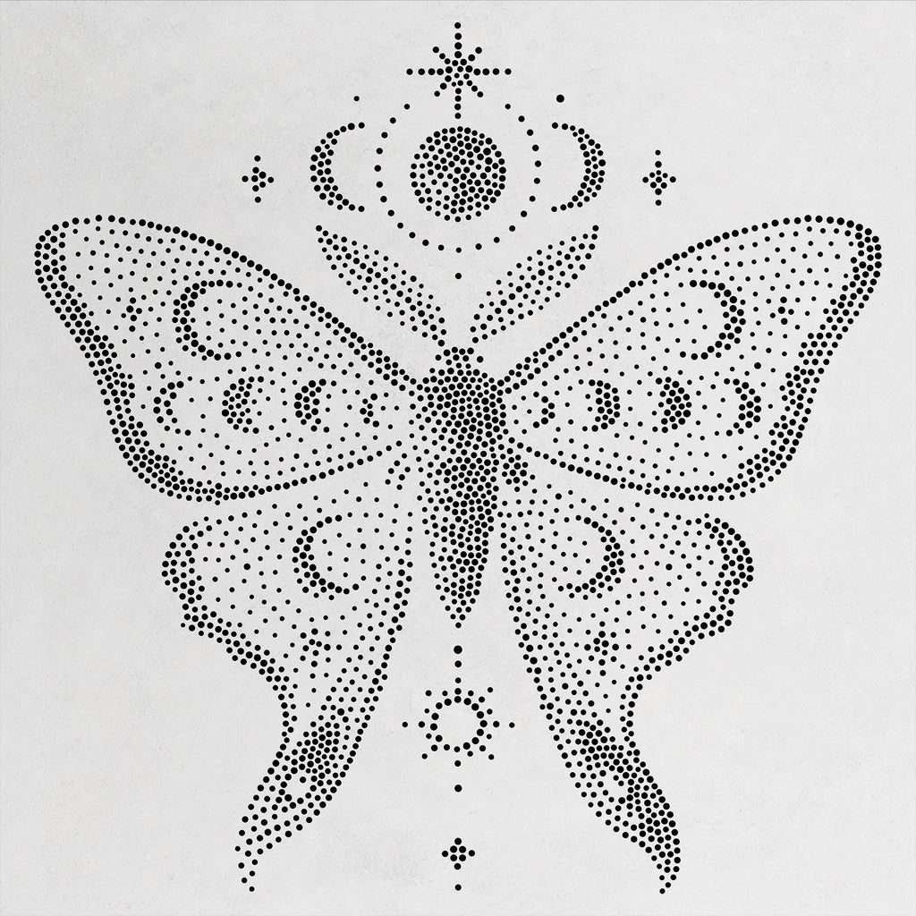 Celestial Moth reusable Mylar stencil