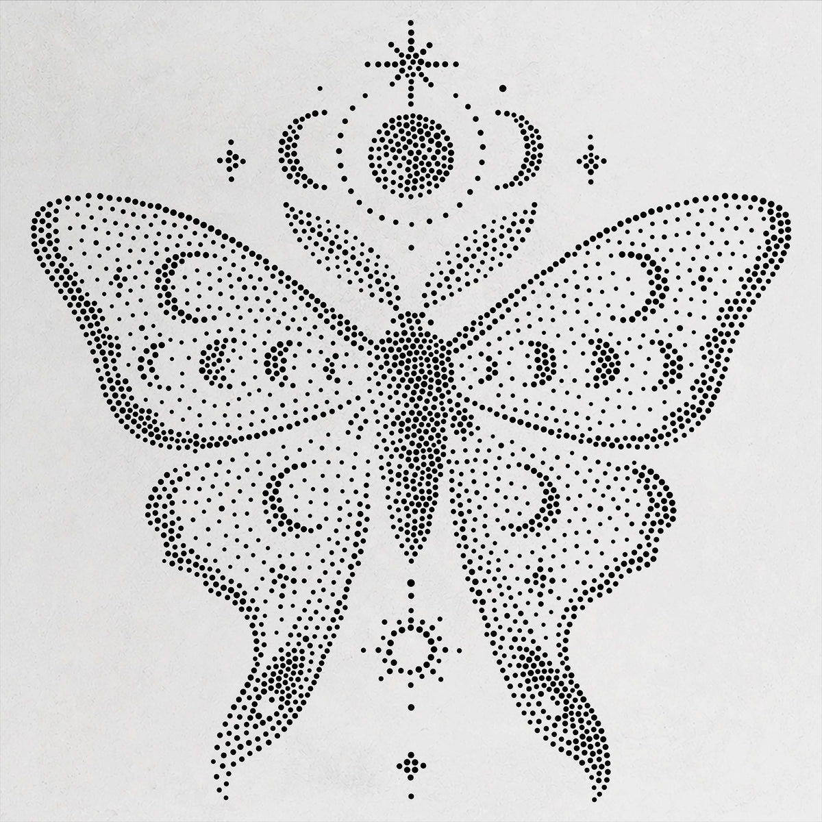 Celestial Moth reusable Mylar stencil