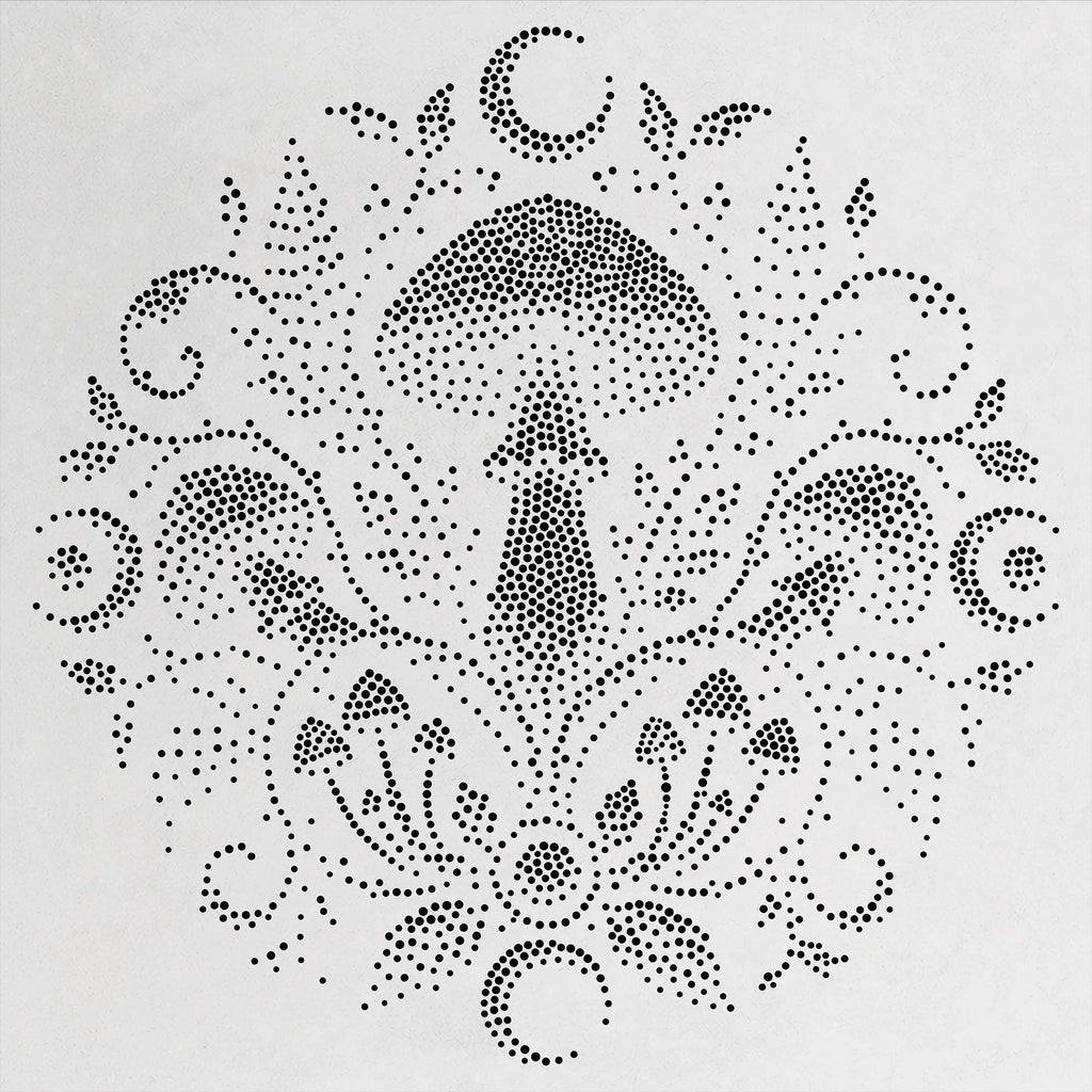 Mushroom Mandala reusable Mylar stencil