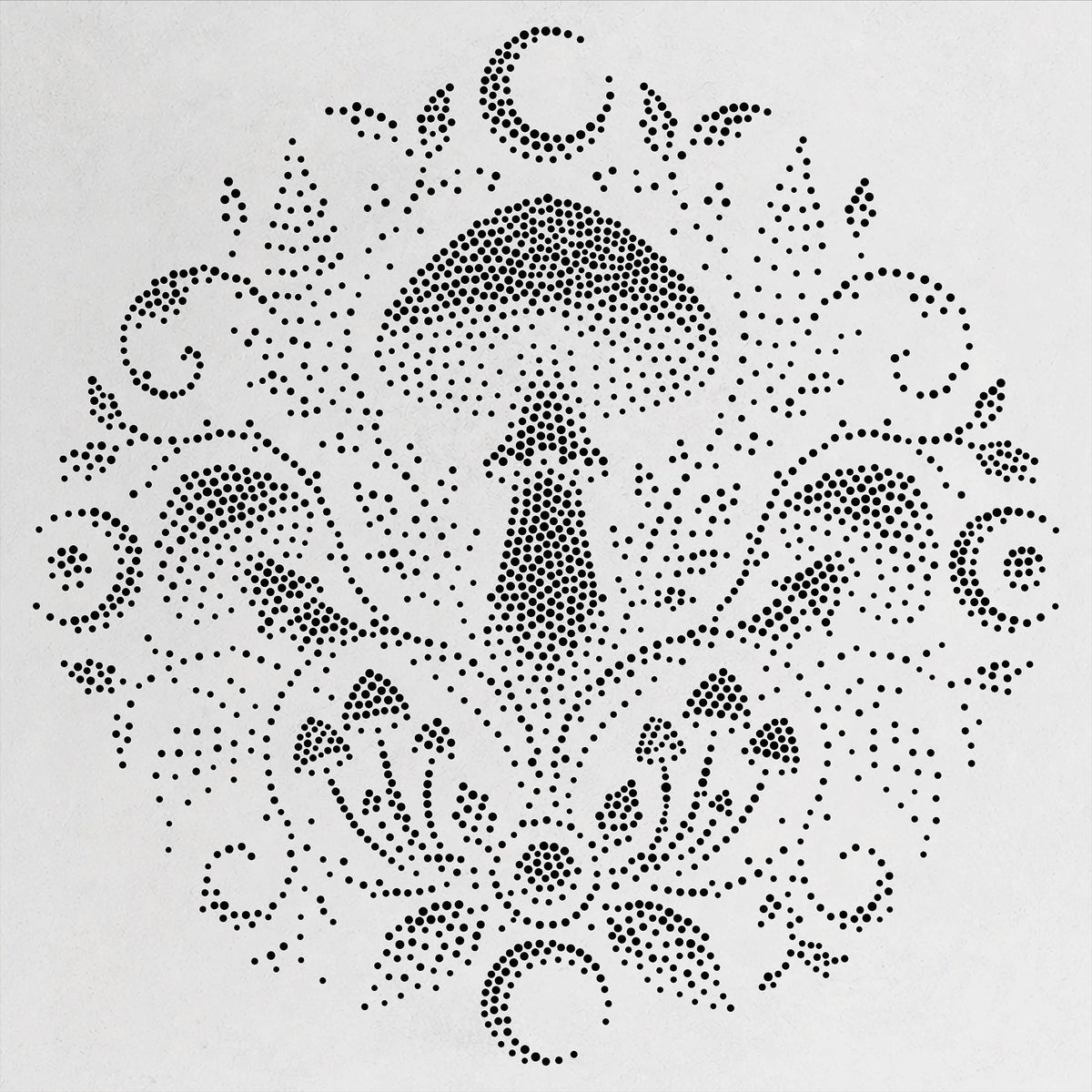 Mushroom Mandala reusable Mylar stencil