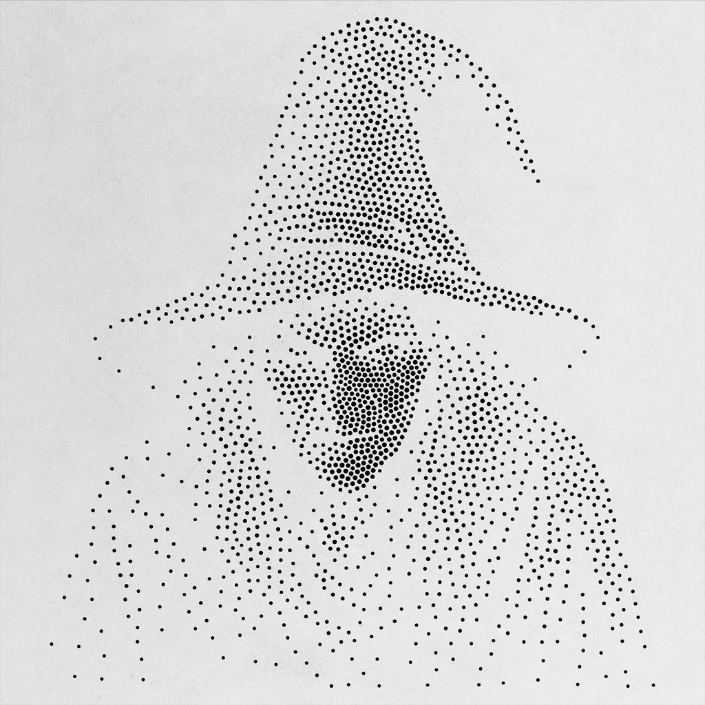 Witch Stipple Art Halloween reusable Mylar stencil