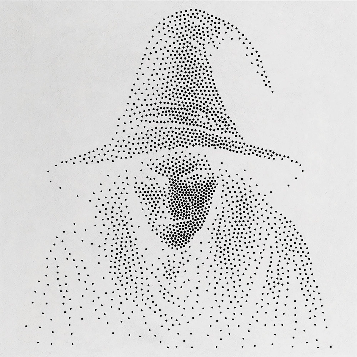 Witch Stipple Art Halloween reusable Mylar stencil