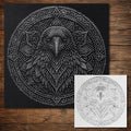 Raven Mandala reusable Mylar stencil