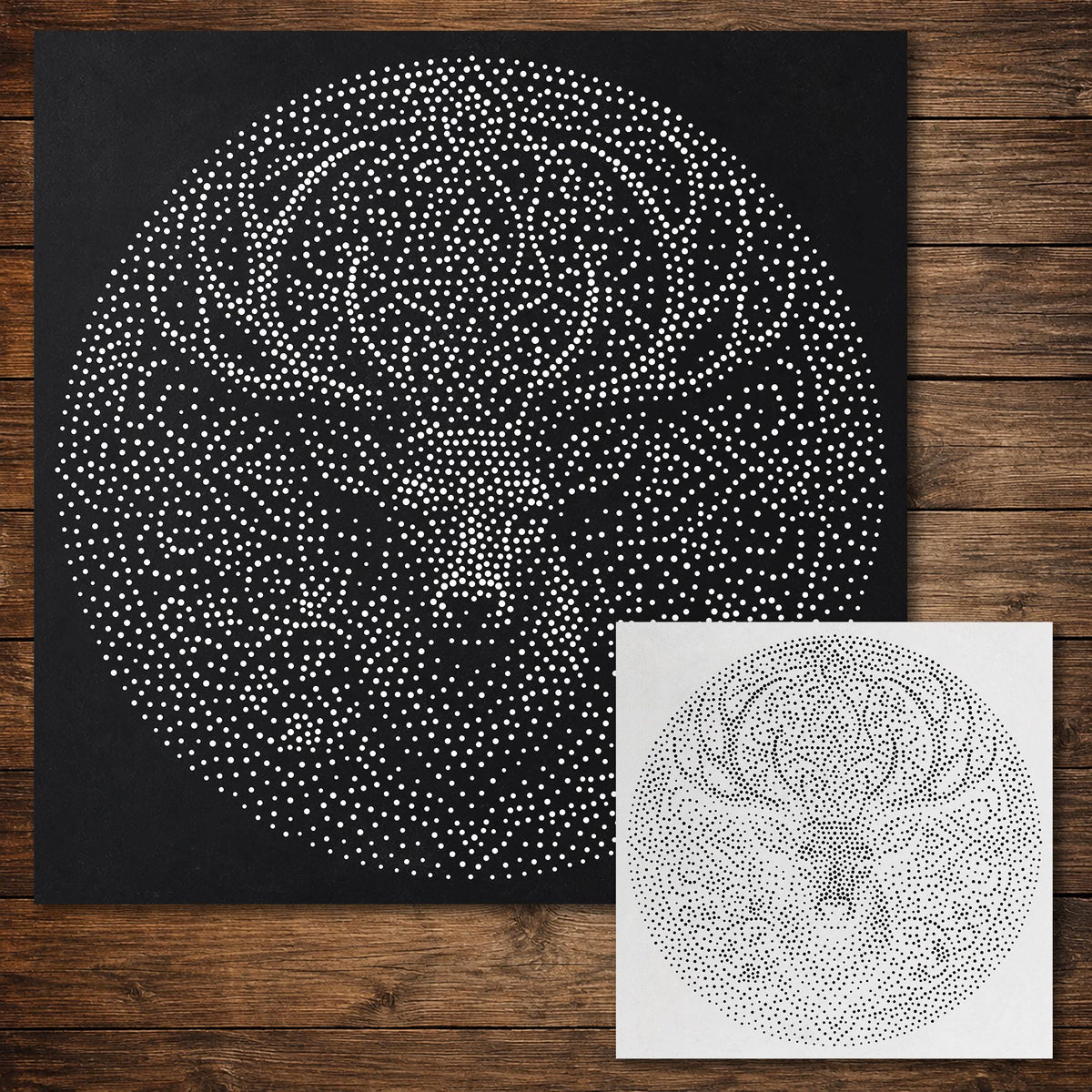 Stag Mandala reusable Mylar stencil