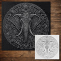 Elephant Mandala reusable Mylar stencil
