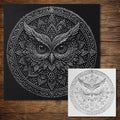Owl Mandala reusable Mylar stencil