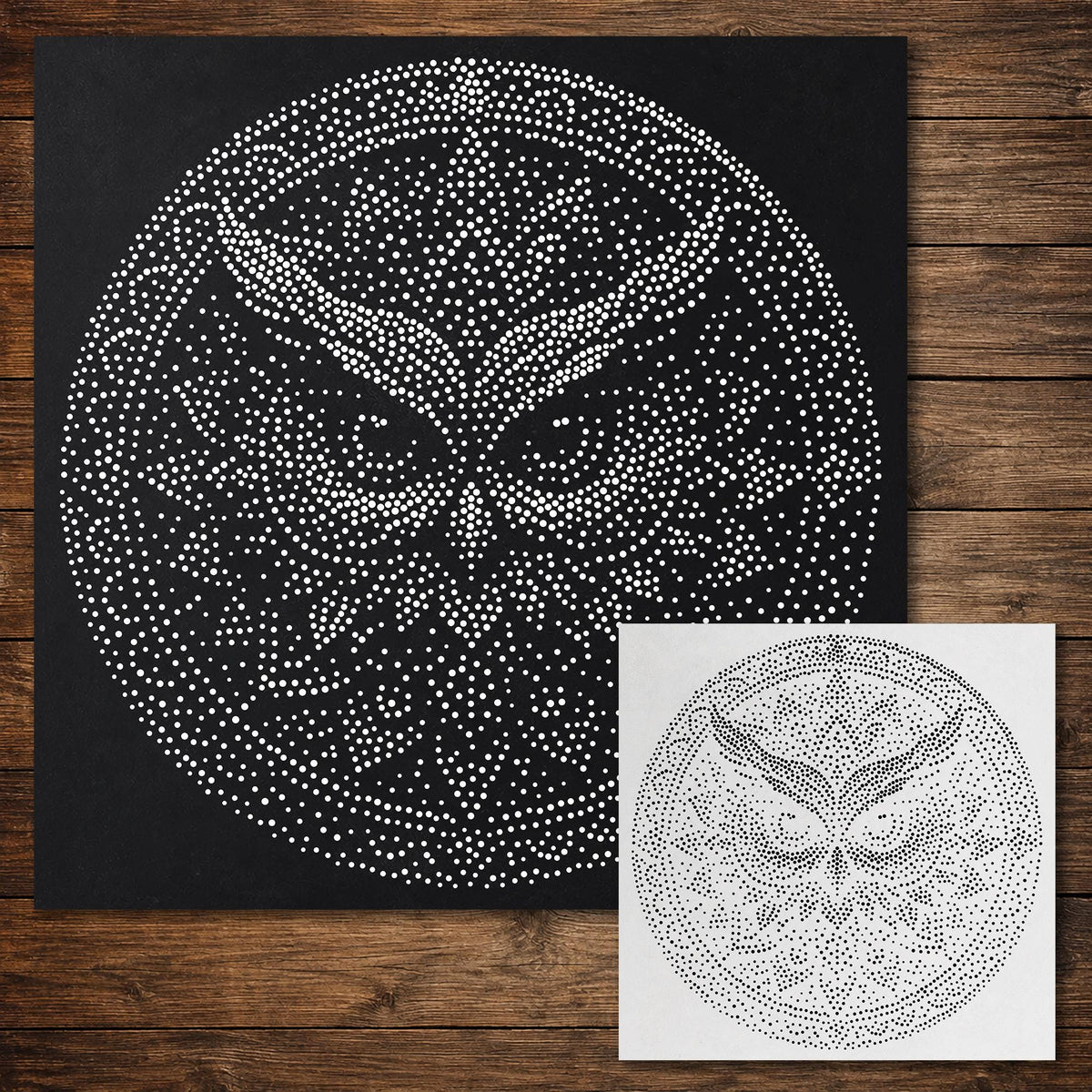Owl Mandala reusable Mylar stencil