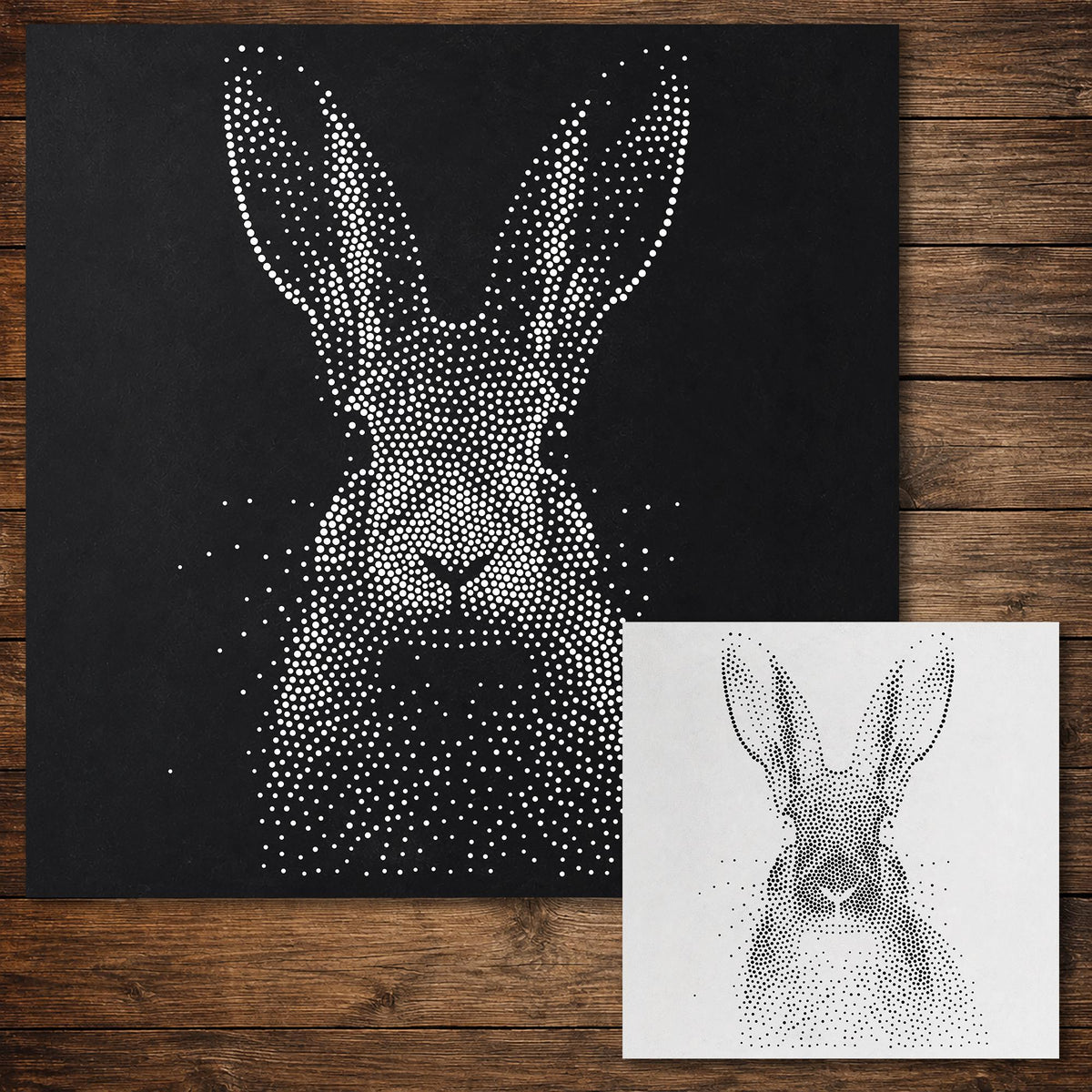 Realistic Hare reusable Mylar stencil