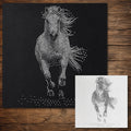 Galloping Horse Stipple Art Mylar reusable Mylar stencil