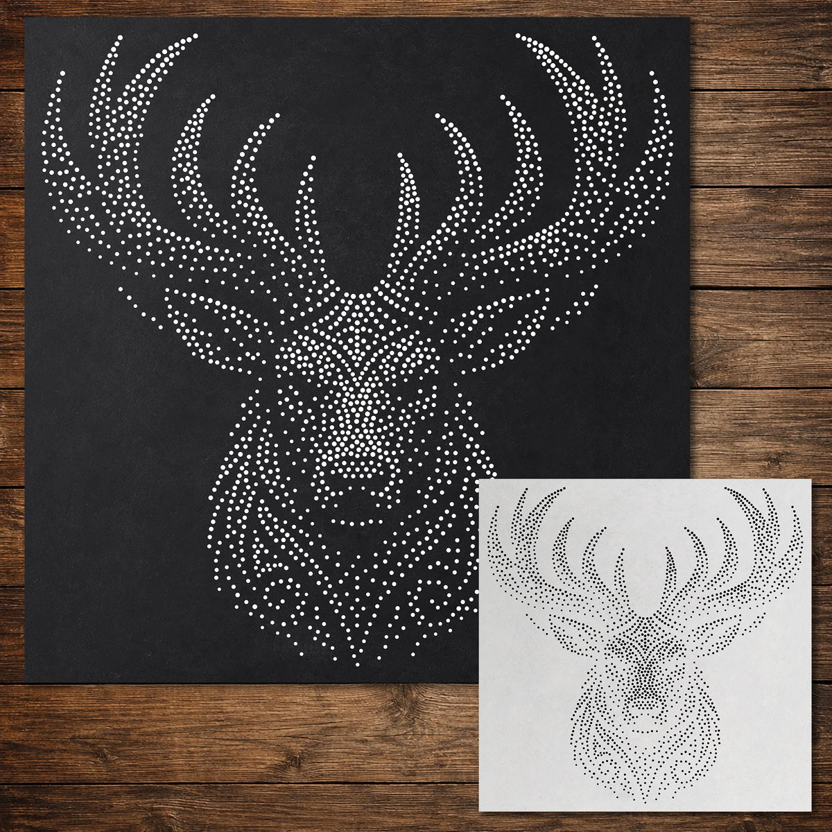 Tribal Stag Head reusable Mylar stencil