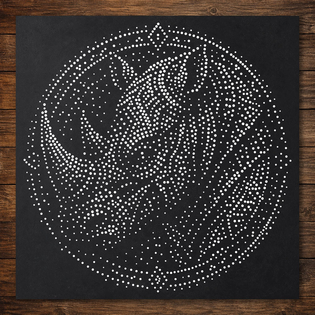 Tribal Rhino Mandala reusable Mylar stencil