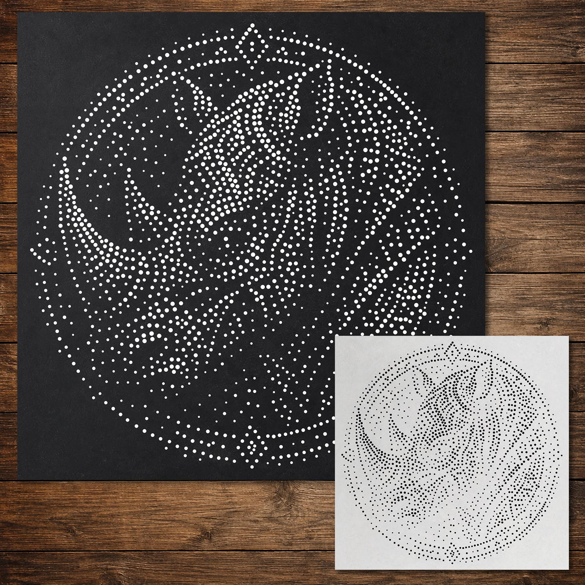 Tribal Rhino Mandala reusable Mylar stencil
