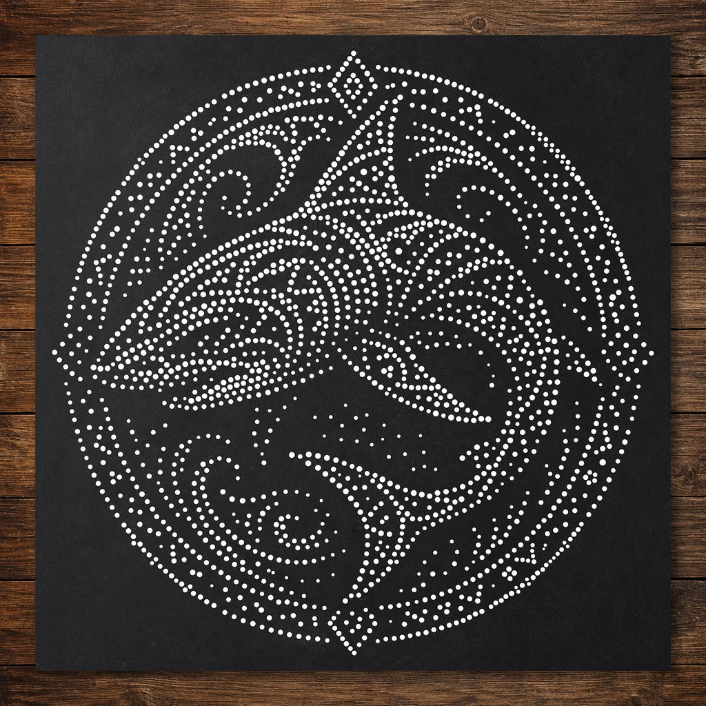 Tribal Shark Mandala reusable Mylar stencil