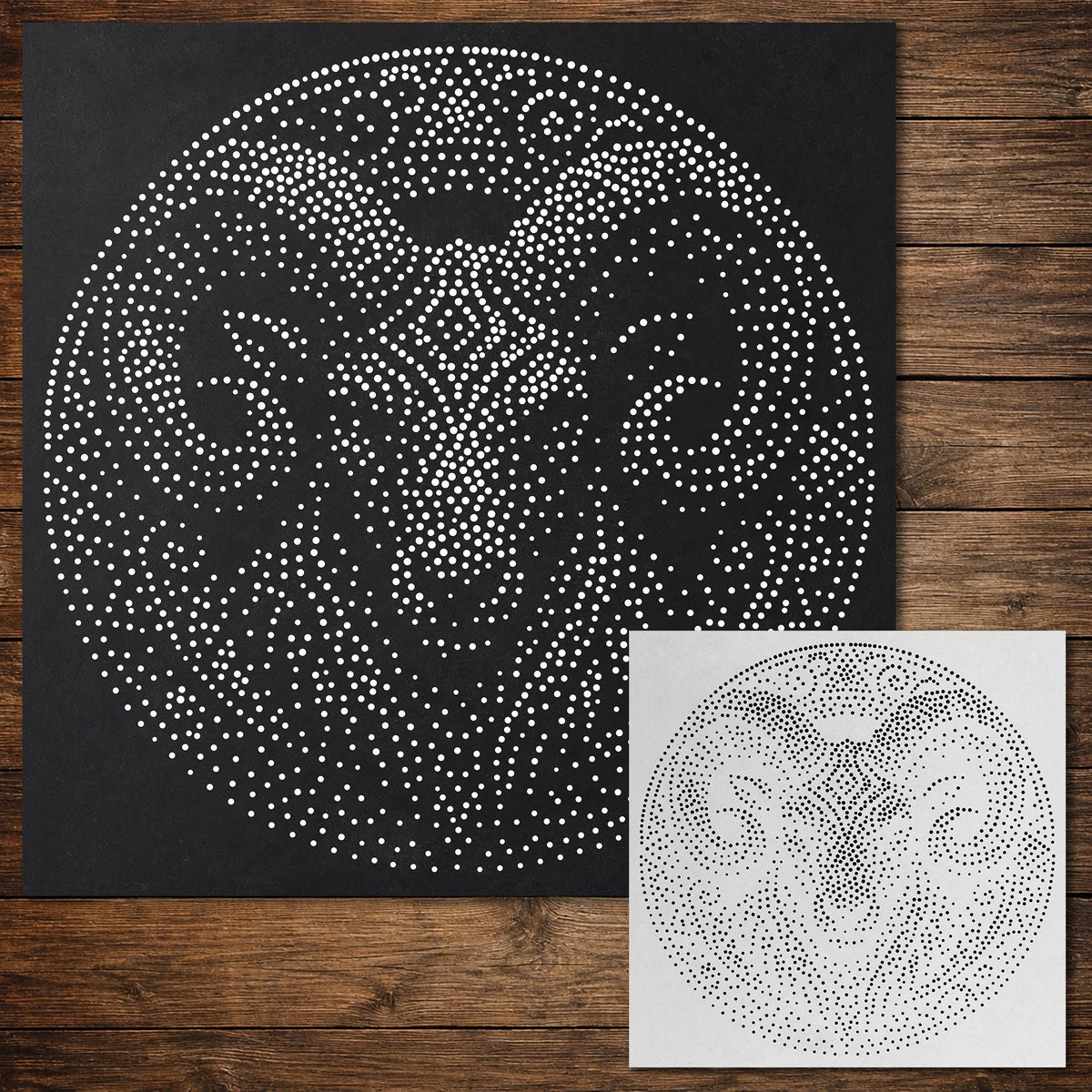 Tribal Ram Mandala reusable Mylar stencil