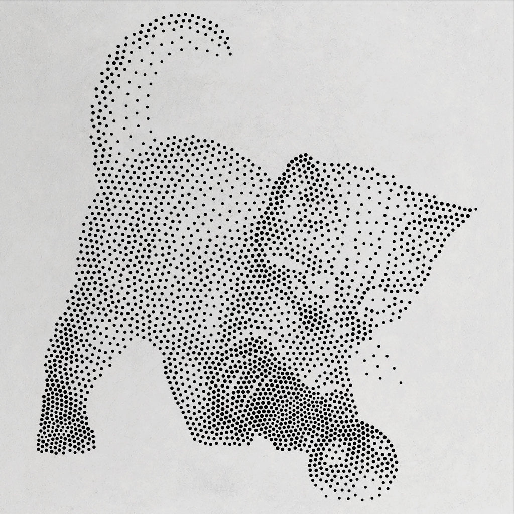 Cute Kitten Playing With Ball reusable Mylar stencil