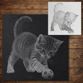 Cute Kitten Playing With Ball reusable Mylar stencil