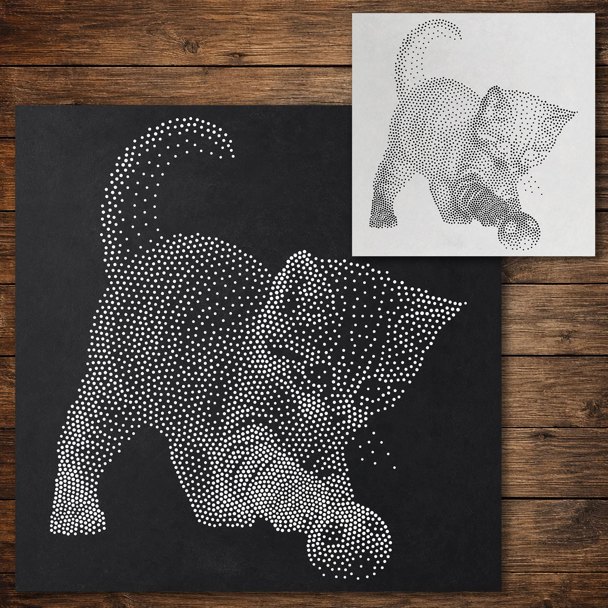 Cute Kitten Playing With Ball reusable Mylar stencil