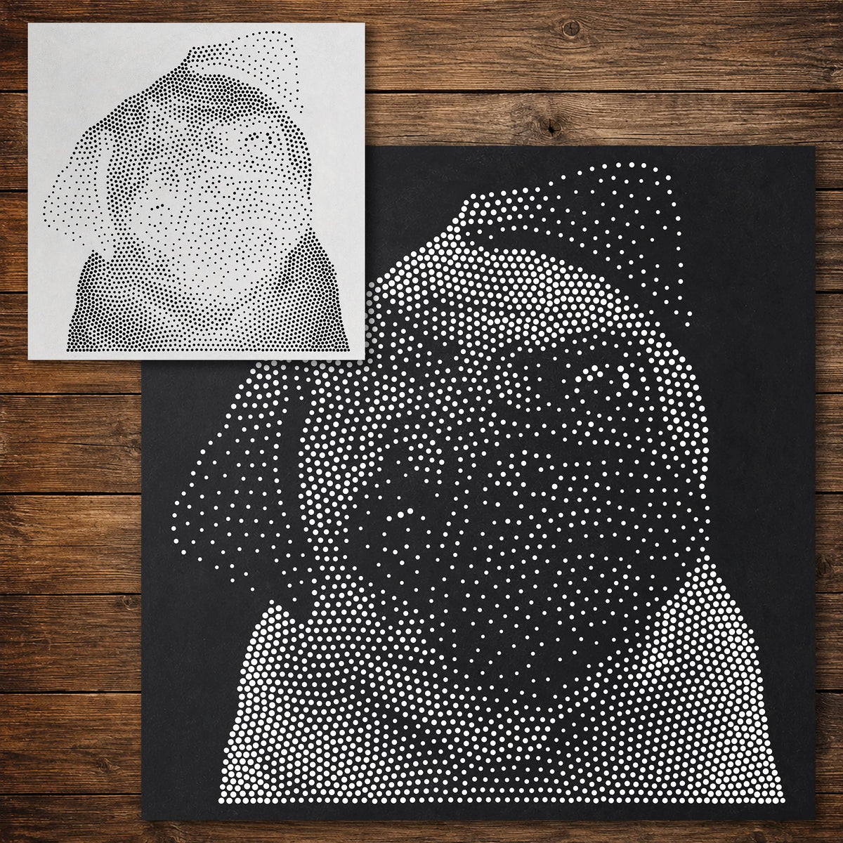 Funny Pug Dog reusable Mylar stencil