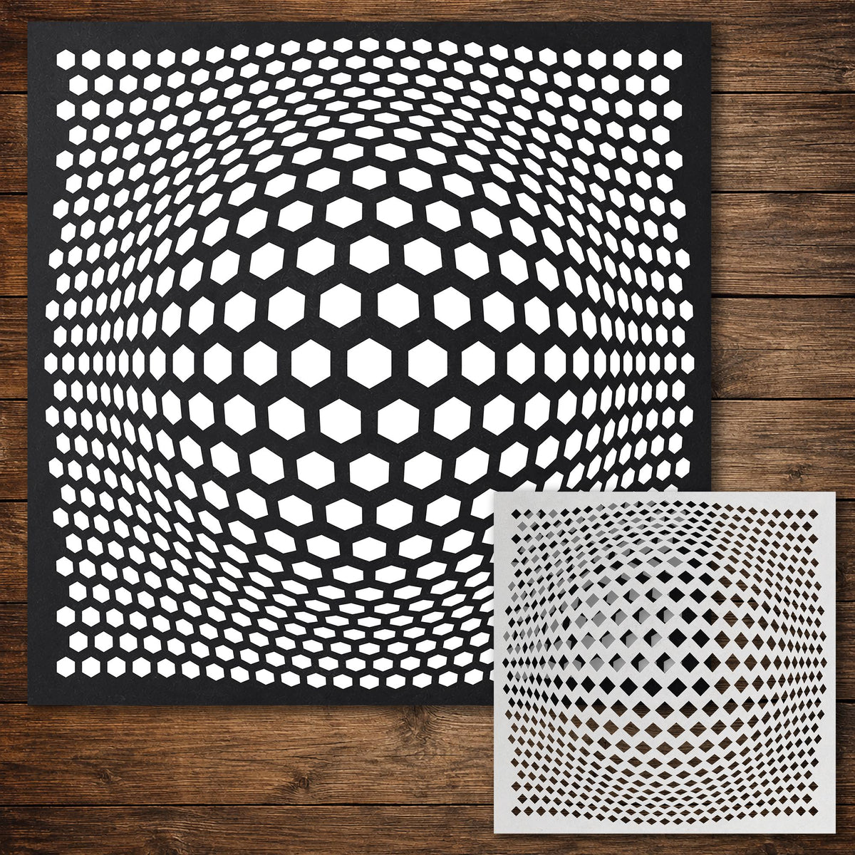 Geometric Grid #4 reusable Mylar stencil