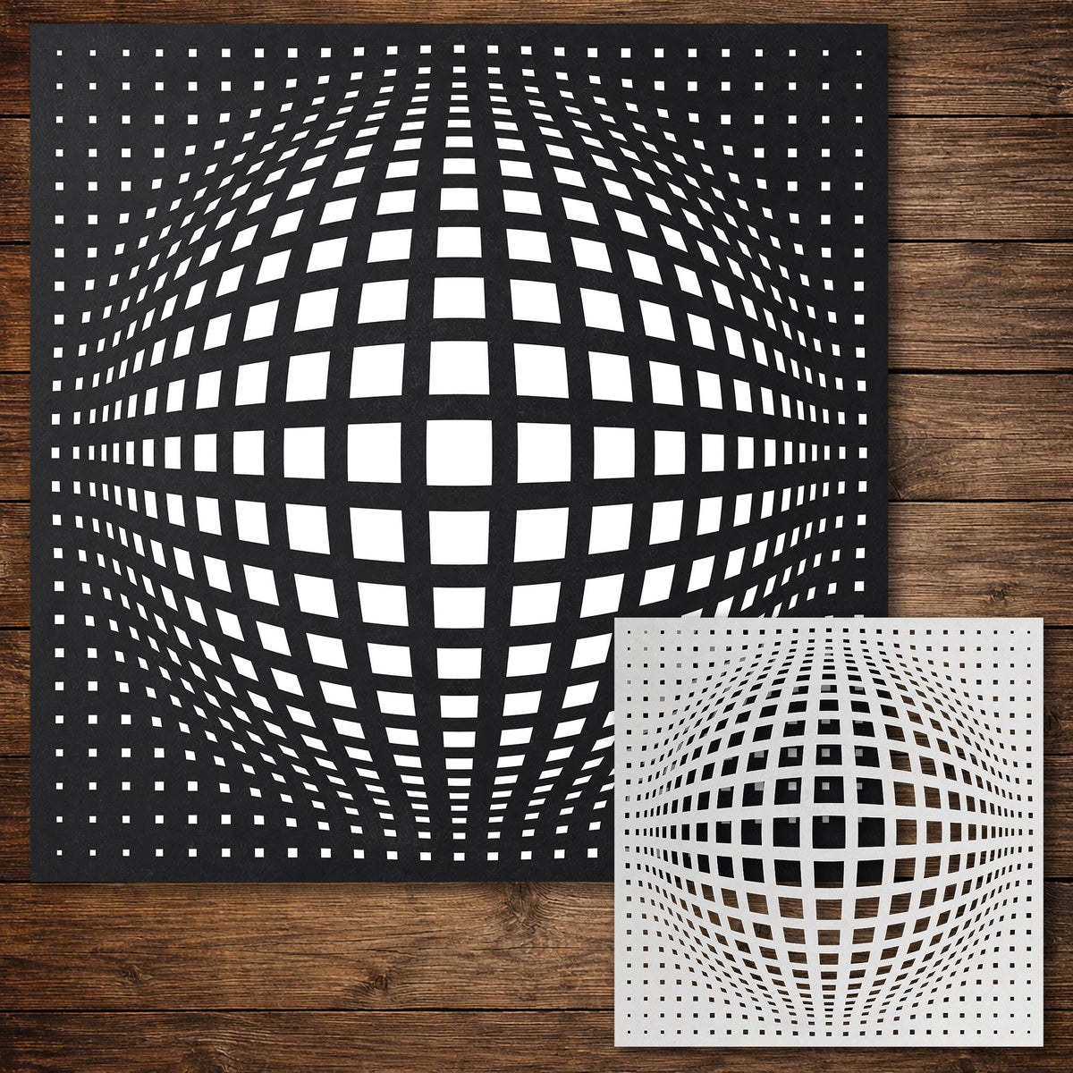 Geometric Grid #10 reusable Mylar stencil