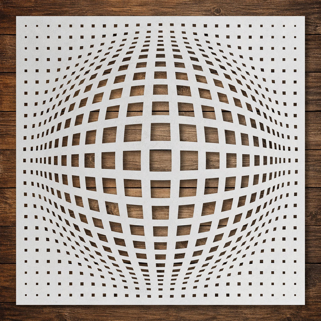 Geometric Grid #10 reusable Mylar stencil