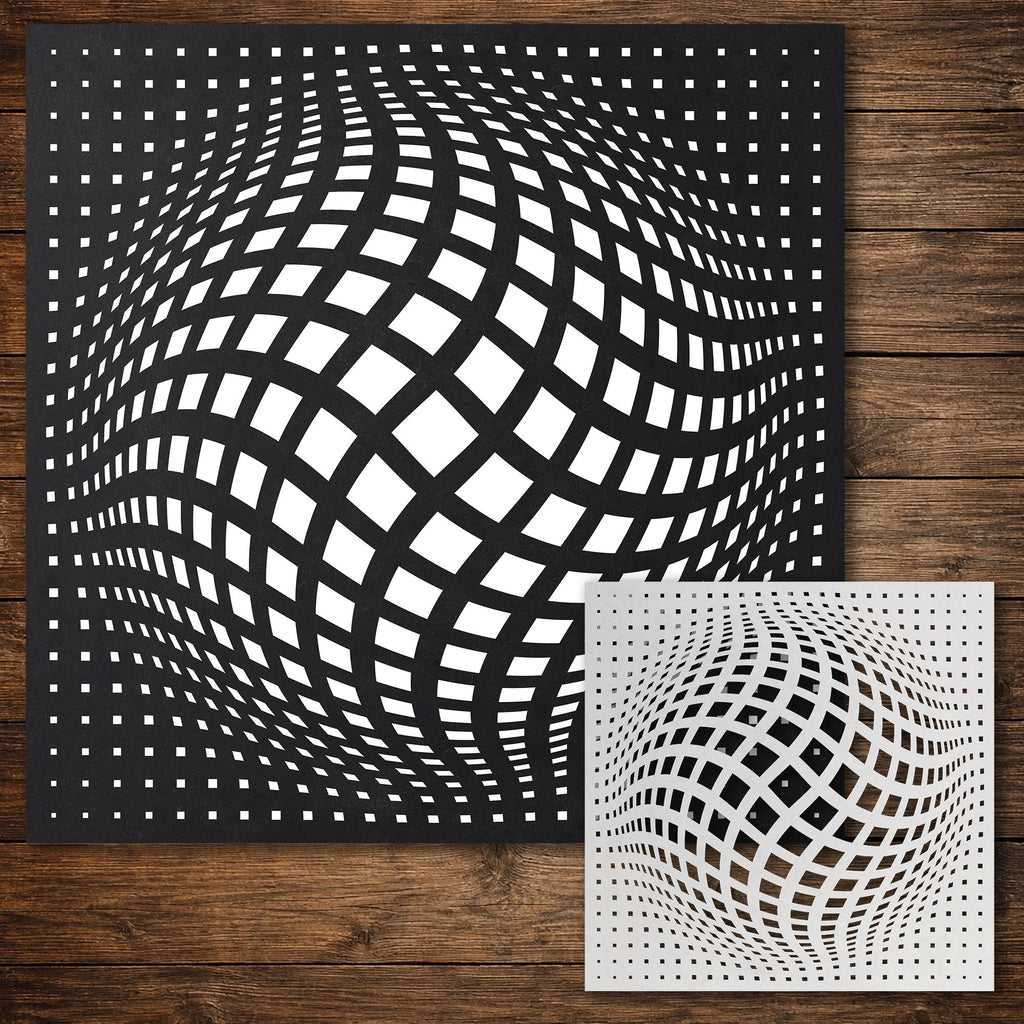 Geometric Grid #11 reusable Mylar stencil
