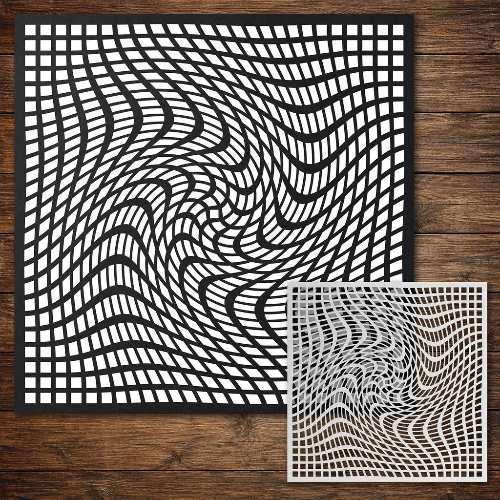 Geometric Grid #8 reusable Mylar stencil