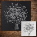 Bunch of Wild Flowers reusable Mylar stencil