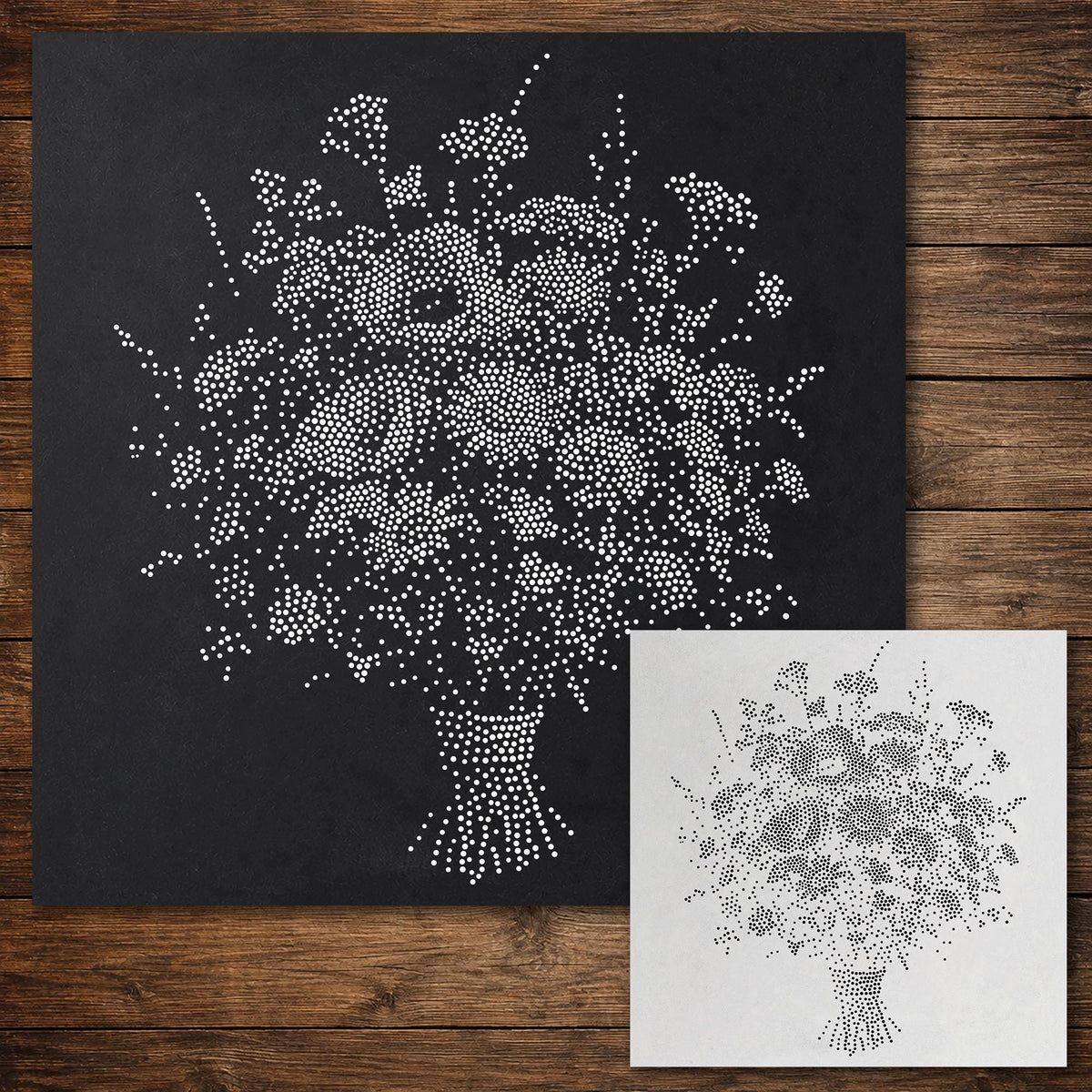 Bunch of Wild Flowers reusable Mylar stencil